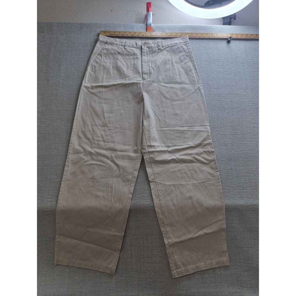 Eddie Bauer Chino Pants Womens 16 Beige Cotton Flat Front Travel Straight Leg
